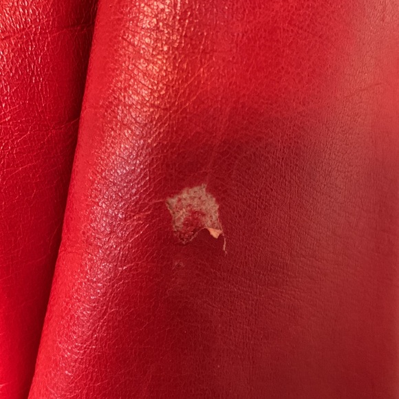 Vintage Cherry Red Leather Coat - Picture 4 of 8